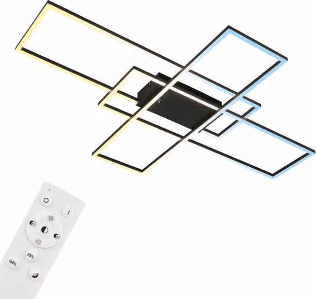 Briloner Modern CCT LED Wall and Ceiling Light in Black and White with Remote Control
