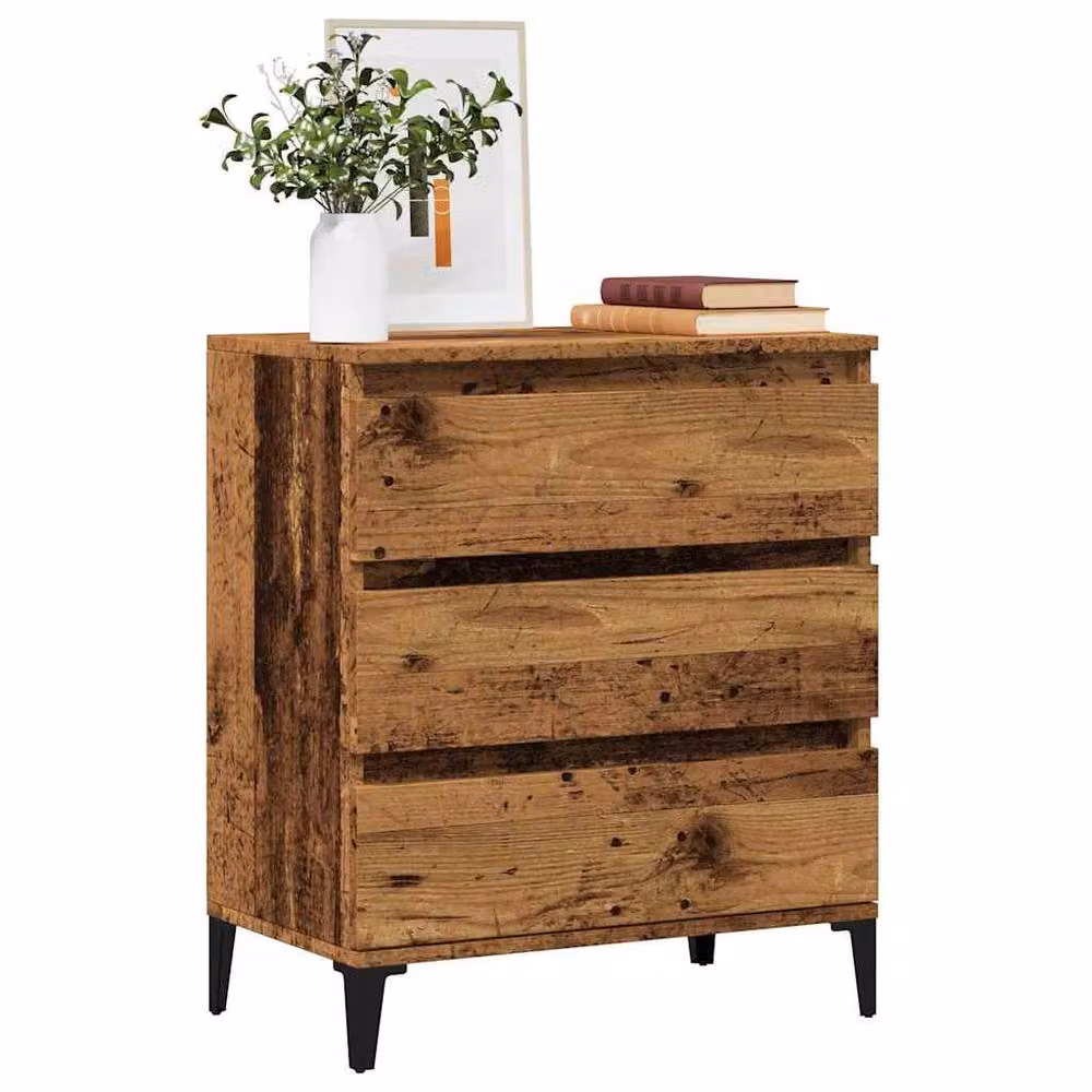 Berkfield Home Rustic Old Wood Sideboard in Brown, W/D/H: 60 x 35 x 70 cm – 2