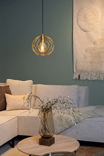 Lucide Danza Pendant Light in Matt Gold/Brass, Diameter: 25 cm – 2