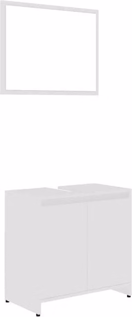 Berkfield Home Modern White MDF Bathroom Furniture Set with Mirror Cabinet and Vanity Unit