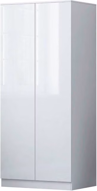 SPETLEK Modern Glossy White 2-Door Wardrobe with Push-to-Open Hinged Doors – 1