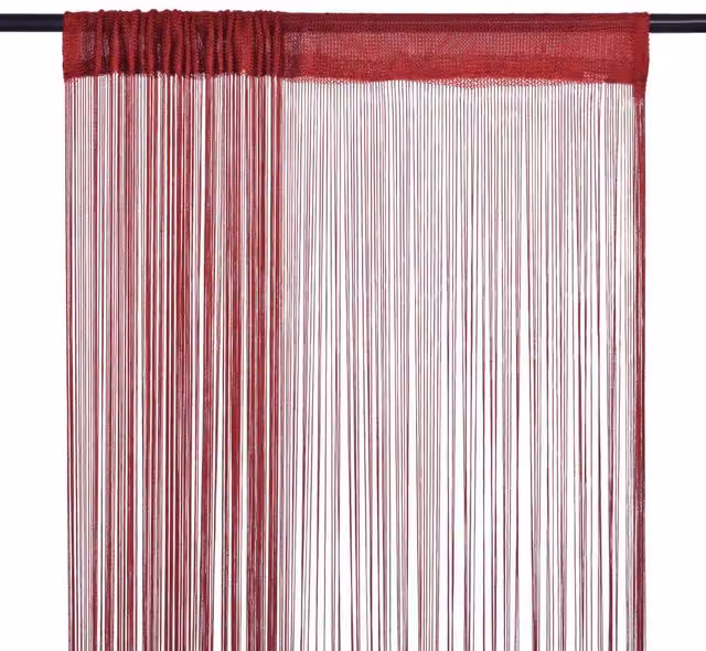 Berkfield Home String Curtains, 2 Pack, Red, W: 140 cm, H: 250 cm – 1