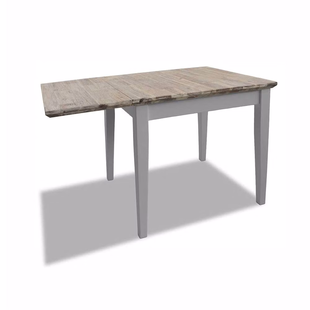Statement Furniture Florence Square Extendable Acacia Wood Kitchen Dining Table in Light Grey – 2