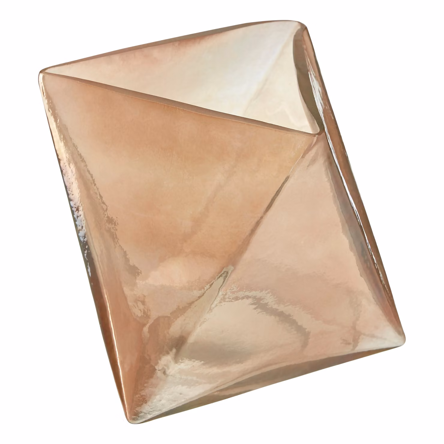 Orsina Rambia Small Pink Geometric Glass Candle Holder for Taper or Tealight Candles – 3
