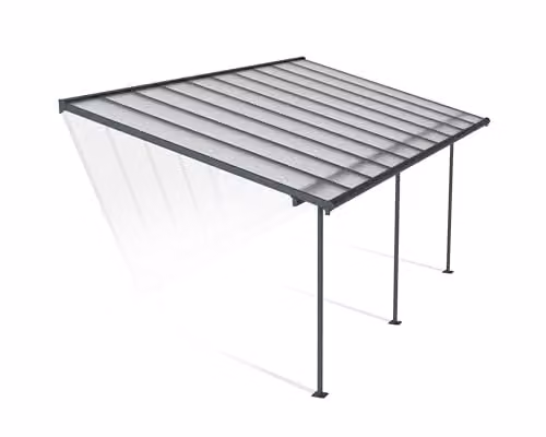 Palram Canopia Sierra Grey Aluminium Lean-to Garden Canopy Pergola – 1