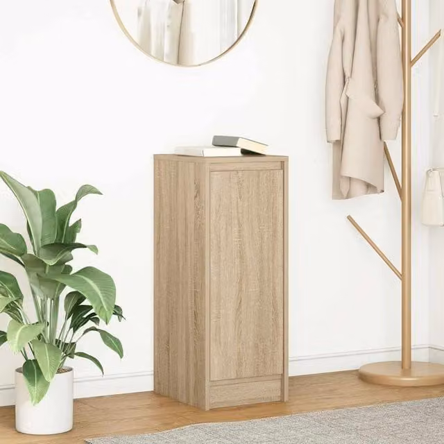 Berkfield Home Sonoma Oak Sideboard in Brown, W/D/H: 29.5 x 34 x 76 cm