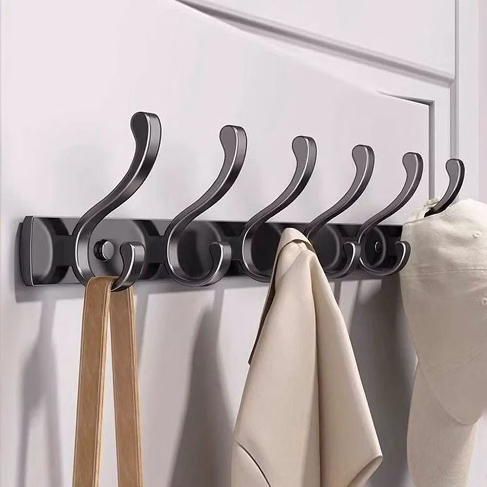 NESTLUNE 12 Hook Aluminium Key and Coat Holder Rack in Grey – 3