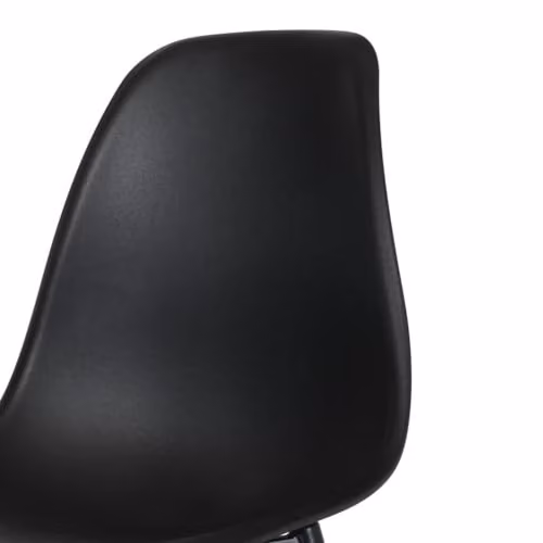 Core Products Aspen Pair of Black Plastic Armless Curve Dining Chairs with Metal Frame – 5