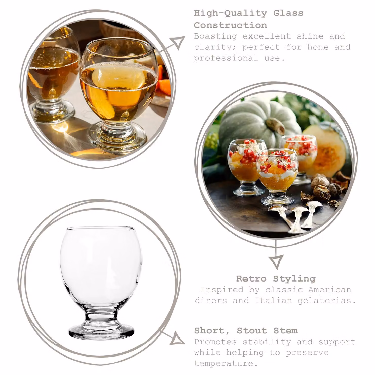LAV Nectar Glass Tumblers, Pack of 6, Transparent, 215ml – 2