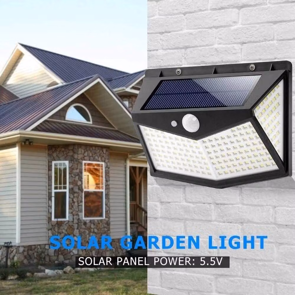 KORVIXA Solar Powered LED PIR Motion Sensor Round Wall Light in Black, Diameter: 40 cm, Height: 25 cm – 5