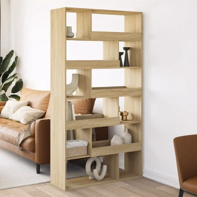 Berkfield Home Sonoma Oak Room Divider in Brown, W/D/H: 100 x 33 x 187.5 cm – 1