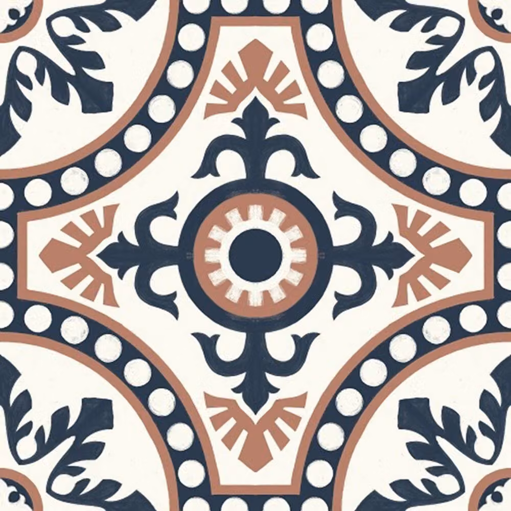 Quadrostyle Gemini Mediterranean Geometric Multicolour Adhesive Wall and Floor Tile Vinyl Stickers, Pack of 4, W/D/H: 30 x 30 x 0.36 cm – 3