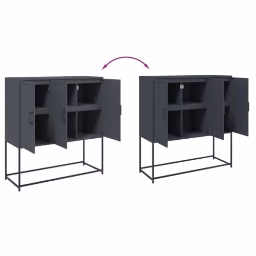 vidaXL Anthracite Steel Highboard W/D/H: 100.5 x 39 x 107 cm – 4
