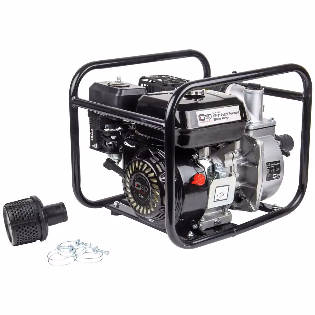SIP 2 Inch Petrol Water Pump in Silver and Multicolour, L46 x W37 x H39 cm – 2