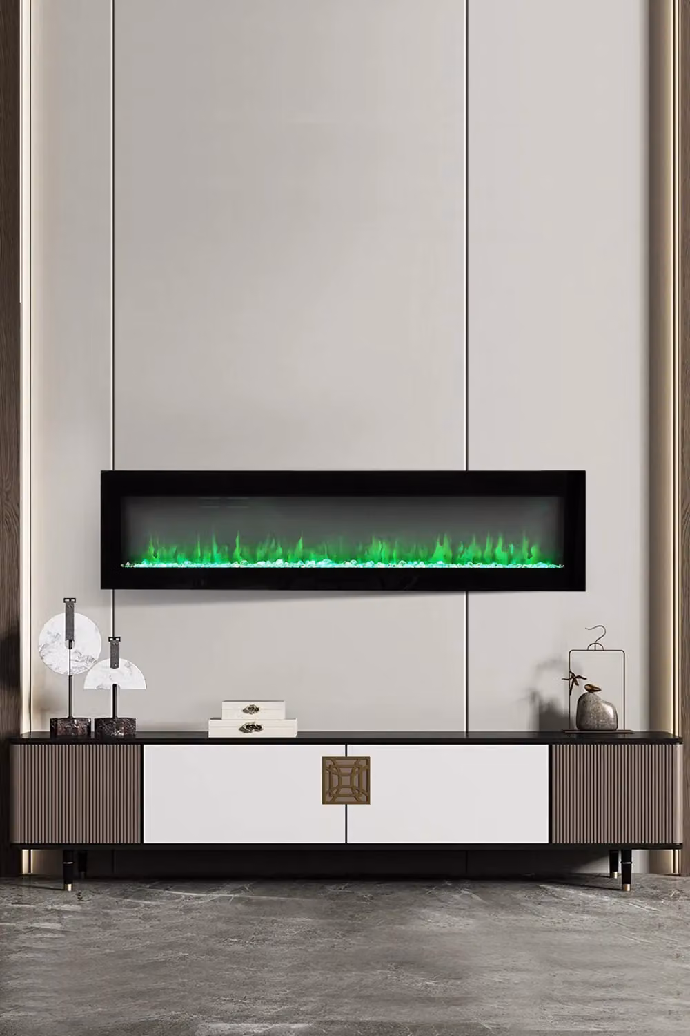 Living and Home 40 inch Electric Fireplace with Remote and 12 Flame Colours in Black – 3