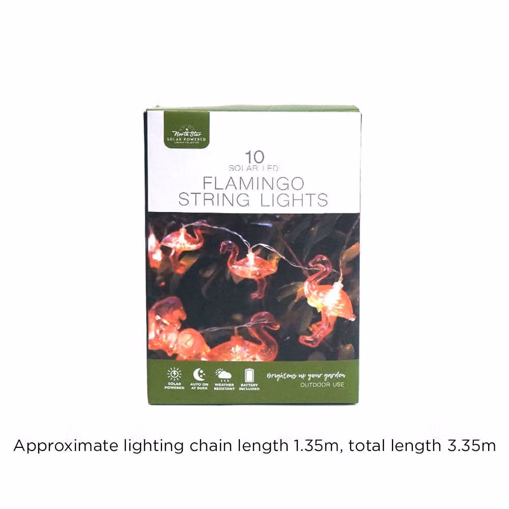 Voltico 10 Solar LED Flamingo String Lights in Dark Pink – 2