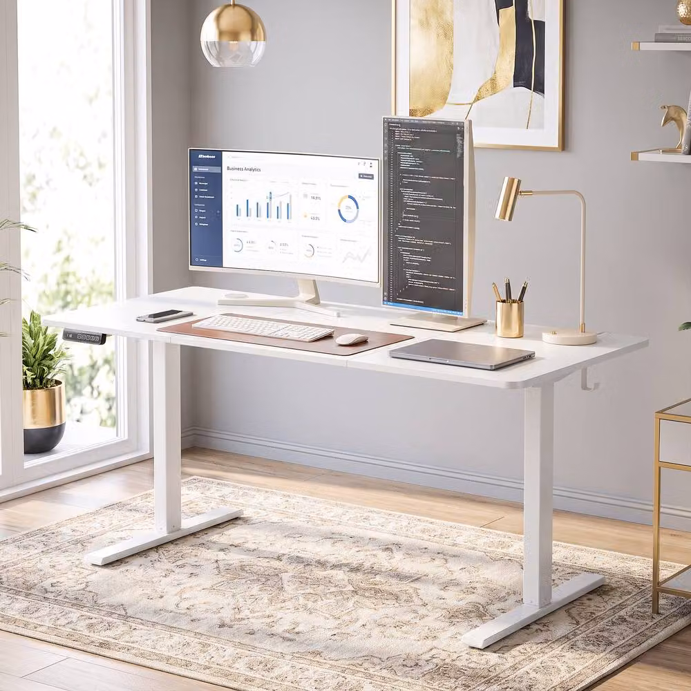 Rolipo Electric Height Adjustable Standing Desk in White – 2