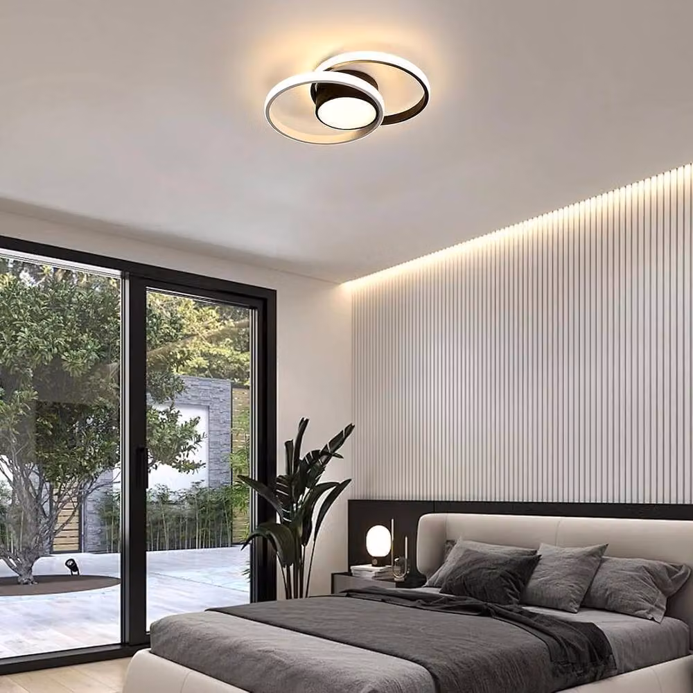 COMELY Modern Round LED Ceiling Light, 42W, Warm White, Black, Dia: 40 cm – 2