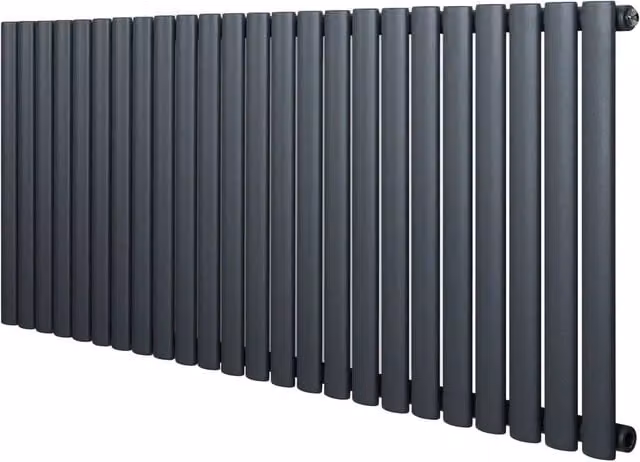 Monstershop Oval Single Column Steel Radiator in Anthracite Grey, H 144.0 cm x W 60.0 cm – 1