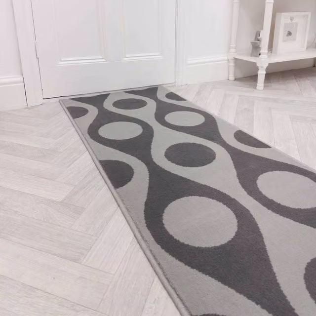 runrug Pop Grey Hallway Carpet Runner Rug, W: 60 cm, L: 300 cm – 1
