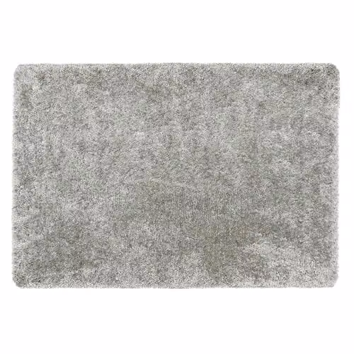 My Lux Silver Grey Shaggy Rectangular Rug, Hand Tufted Polypropylene, W/D/H: 160 x 230 cm, Stain-Resistant, Washable and Non-Slip – 1
