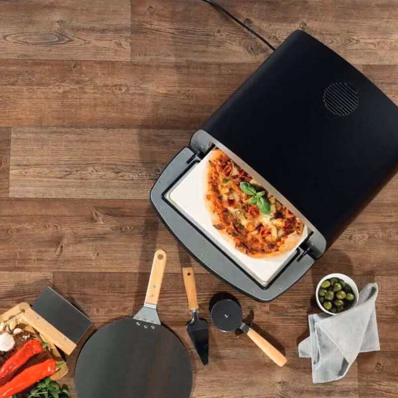 Daewoo Napolicasa 12 Inch Digital Electric Pizza Oven with Full Pizza Making Kit, Black – 7