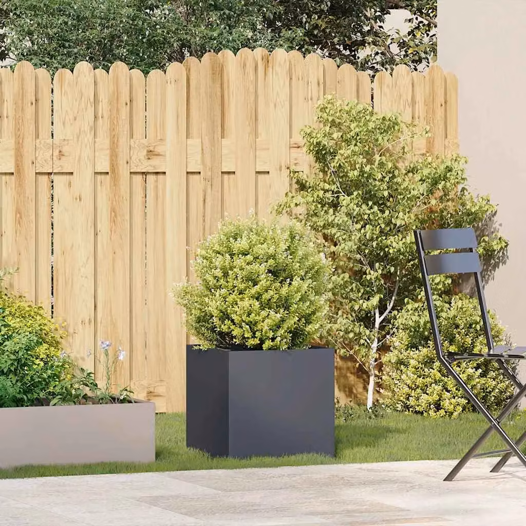 Berkfield Home Anthracite Steel Planter Tub, W/D/H: 40 x 40 x 40 cm – 2