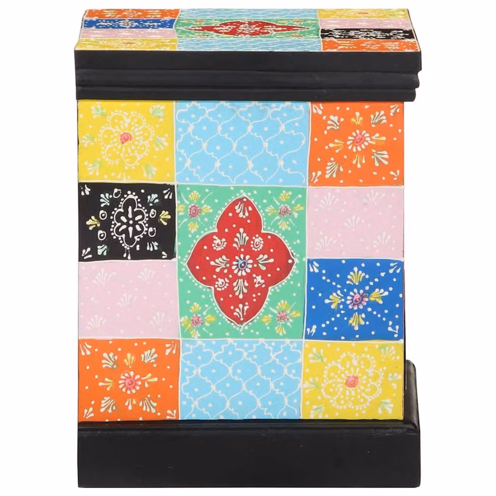 Berkfield Home Multicolour Floral Bedside Cabinet Set of 2, W/D/H: 40 x 35 x 45 cm – 3