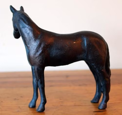 Inspirational Gifting Miniature Horse Sculpture Ornament Figurine in Bronze Effect Metal, Brown, H 15 cm x W 13 cm x D 1 cm – 6