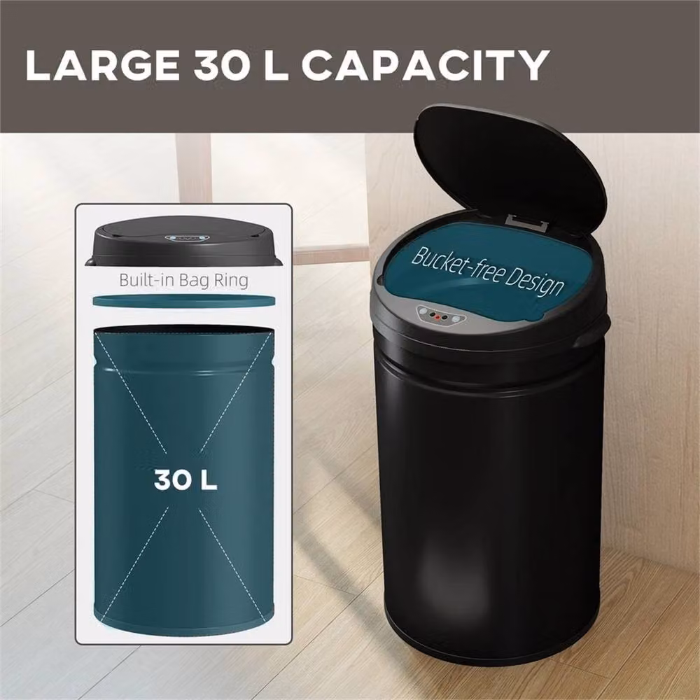 Nordara 30L Automatic Sensor Bin with Touchless Soft Close Lid in Black, W/D/H: 100 x 15 x 15 cm – 5