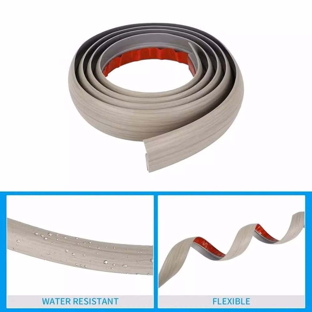 KORVIXA Self-Adhesive PVC Tile Floor Transition Strip Edging Trim in Grey, Length: 1000 cm, Width: 100 cm – 3