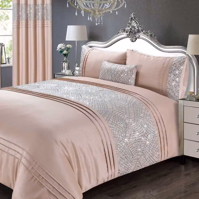 Rapport Home Charleston Polycotton Duvet Cover and Pillowcase Set in Pink, W: 200 cm x D: 200 cm
