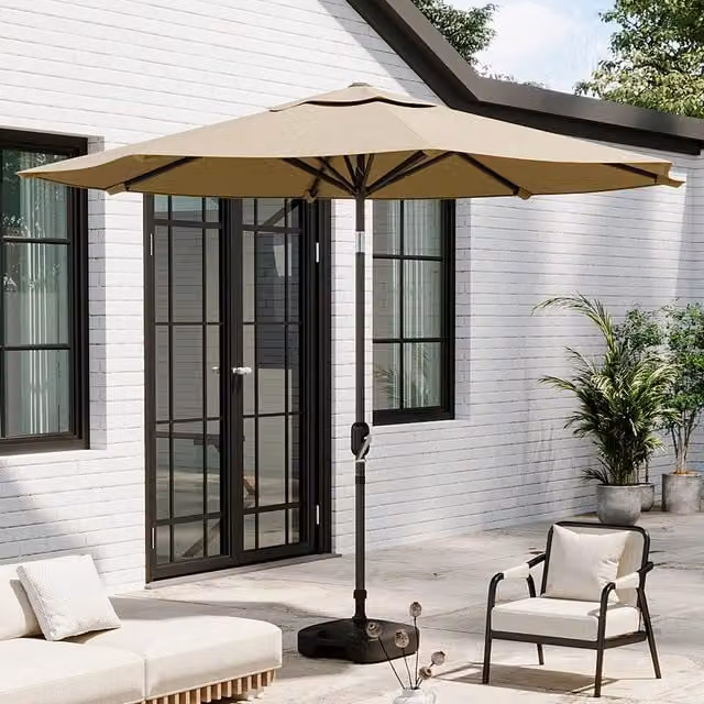 Breeins 3m Traditional Parasol with Fillable Base in Khaki