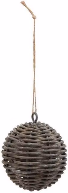 Lemon Pavilion The Noel Collection Brown Wicker Bauble W/D/H: 10 x 10 x 10 cm
