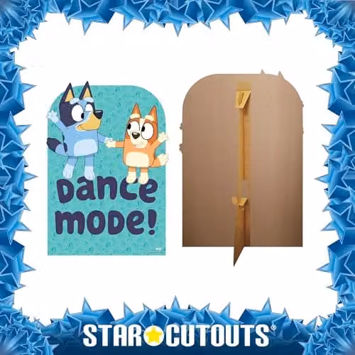 Star Cutouts Bluey & Bingo Dancing Backdrop Cardboard Cutout, Blue, Height: 134 cm – 3