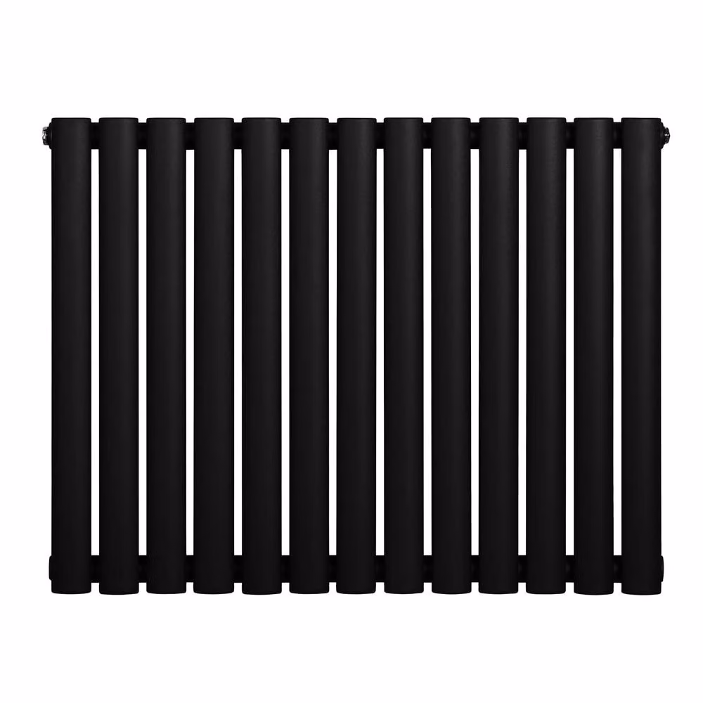 Monstershop Oval Single Column Steel Radiator in Black, W: 60.0 cm, H: 78.0 cm – 2