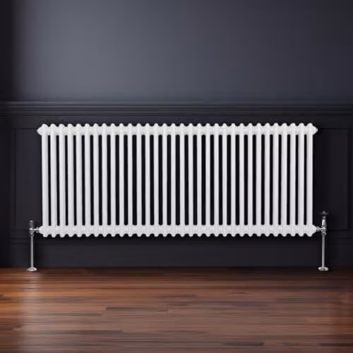 Monster Shop Traditional 2 Column Steel Radiator in White, H 146 cm x W 60 cm x D 7 cm – 2
