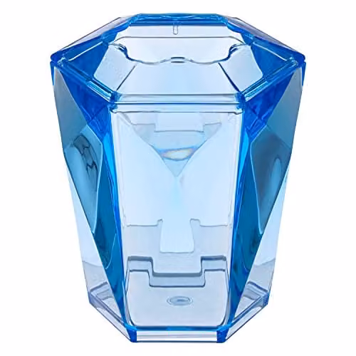 Orsina Blue 3D Geometric Freestanding Plastic Toothbrush Holder with Tumbler, W/D/H: 10 x 11 x 10 cm – 1