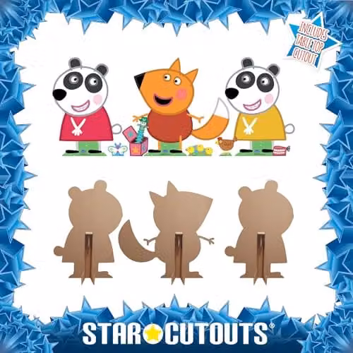 Star Cutouts Peppa Pig Freddy Fox and Panda Twins Multi Pack, Multicolour, 61 cm – 4