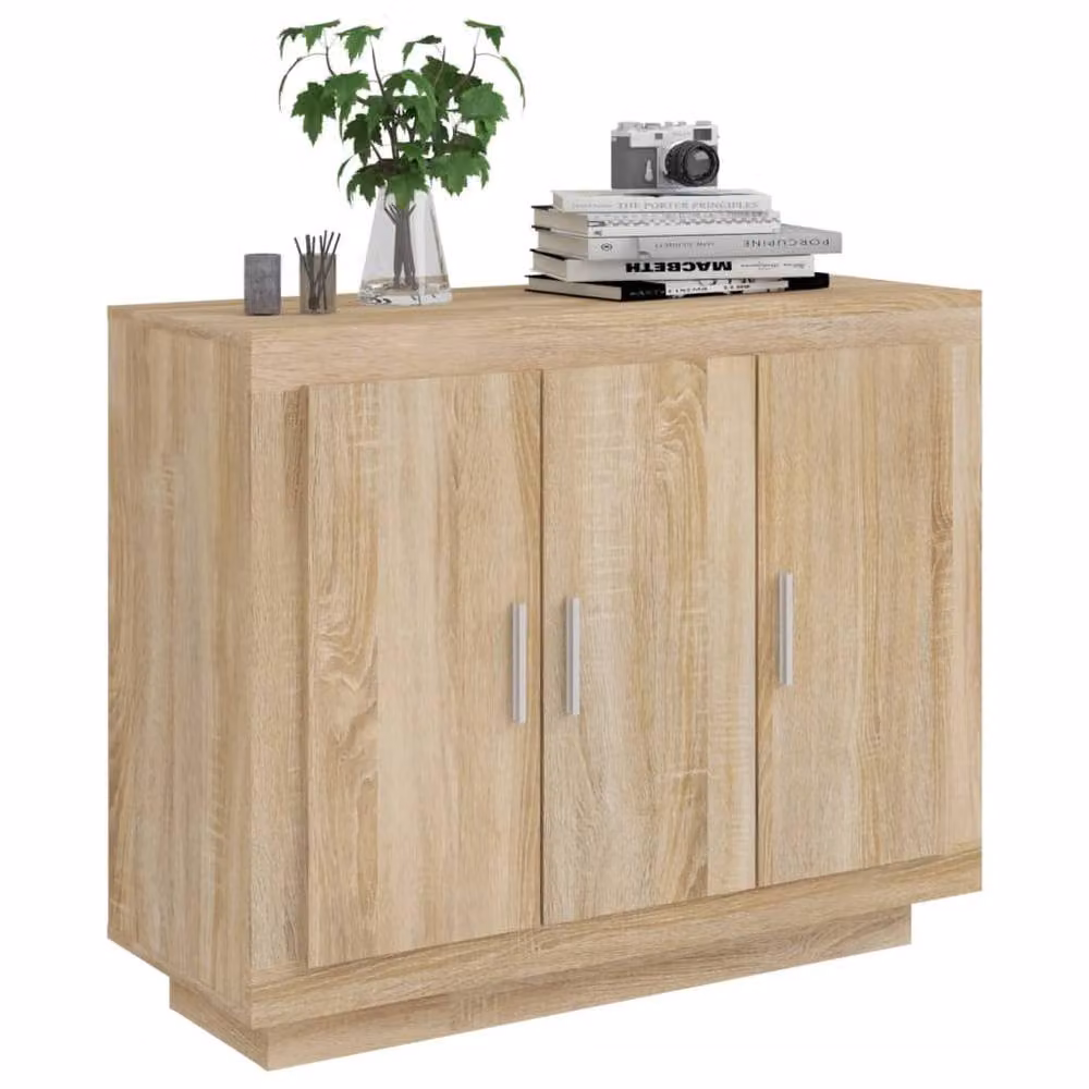 Berkfield Home Sonoma Oak Sideboard in Brown, W/D/H: 92 x 35 x 75 cm – 2