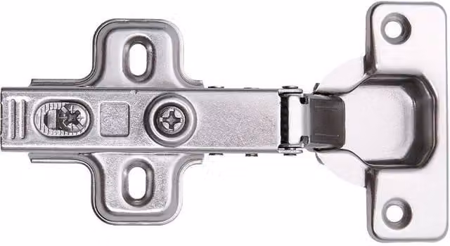 NESTLUNE 10-Piece Metal Full Overlay 35mm Soft Close Concealed Cup Hinges in Silver – 1