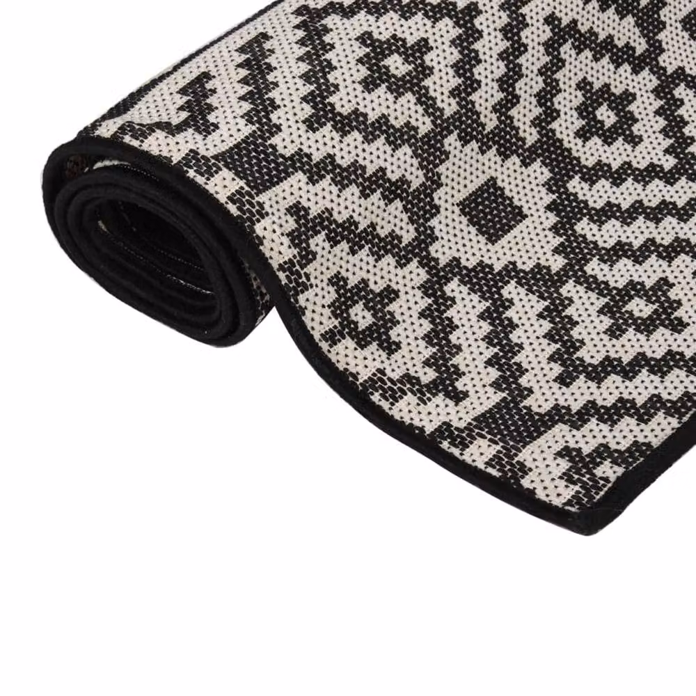 Berkfield Home Outdoor Flatweave Striped Rug in Black, W/D: 200 x 280 cm – 3