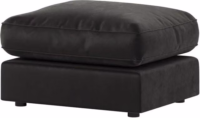 Furnishings For Less UK Brooklyn Black Plush Velvet Cylindrical Footstool W/D/H: 42 x 42 x 55 cm – 1