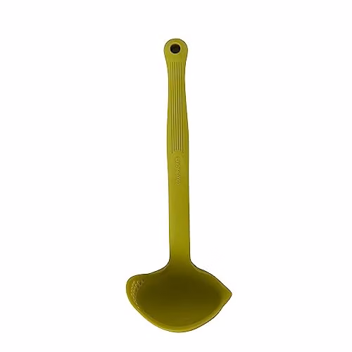 Colourworks Silicone Heat Resistant and Non-Scratch Kitchen Ladle in Green, 27 cm