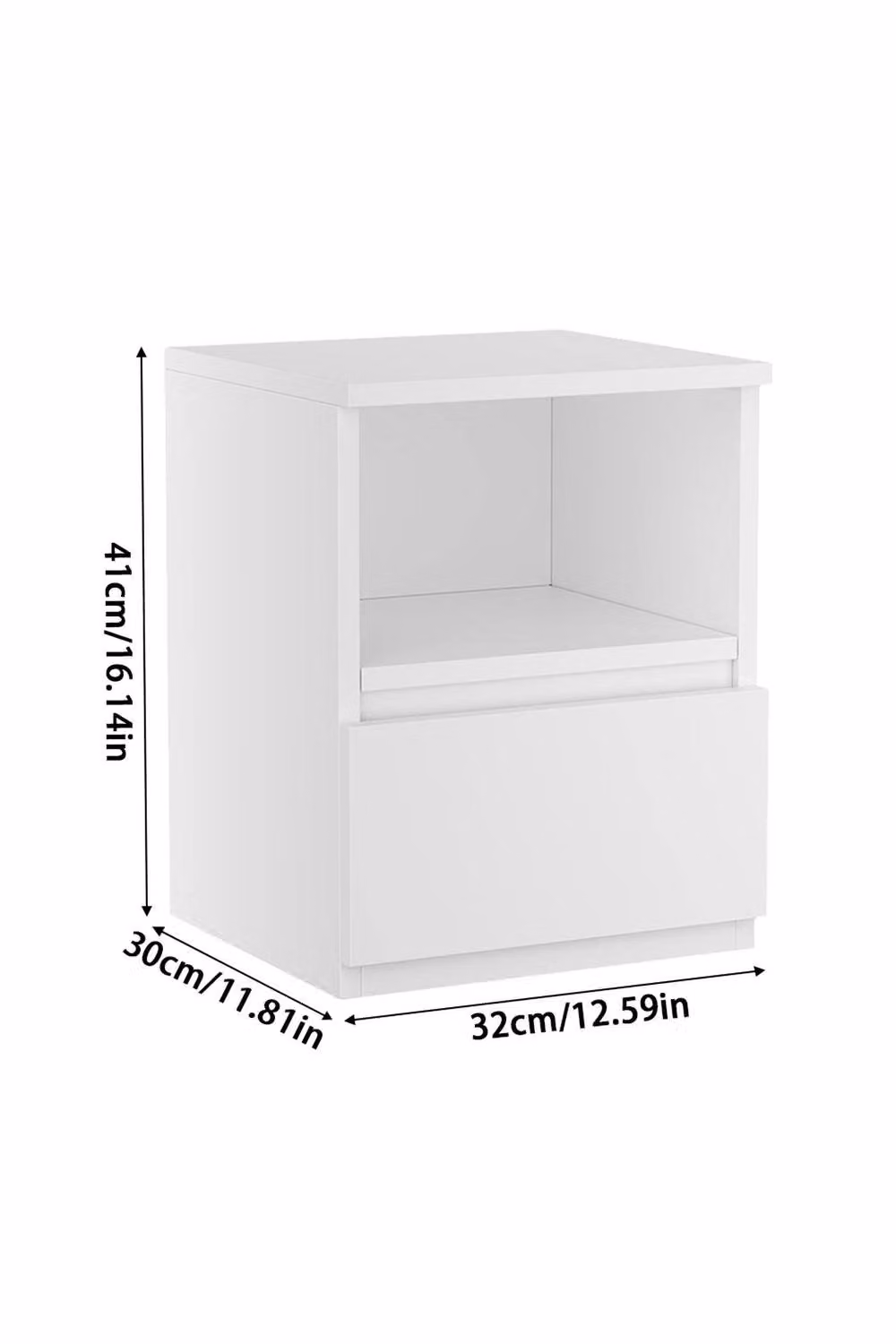 Garden Sanctuary White Wooden Nightstand Bedside Table with Drawer – 4
