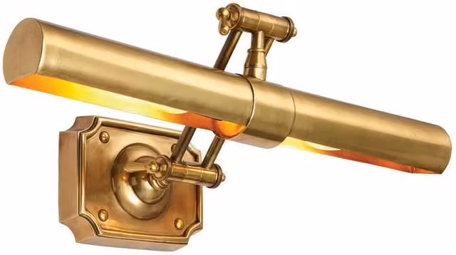 Loops Adjustable Brass Wall Picture Light in Gold/Brass