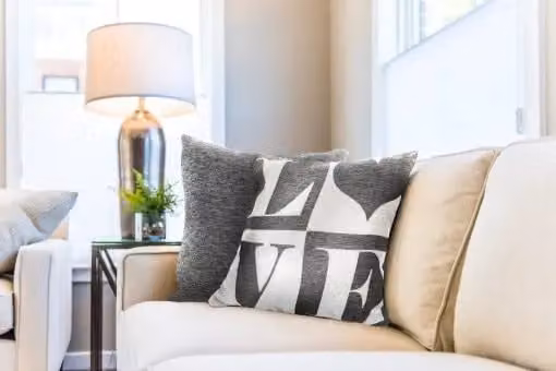 New Edge Blinds Amor Love Square Chenille Cushion Cover in Black, W/D/H: 43 x 43 x 43 cm – 2