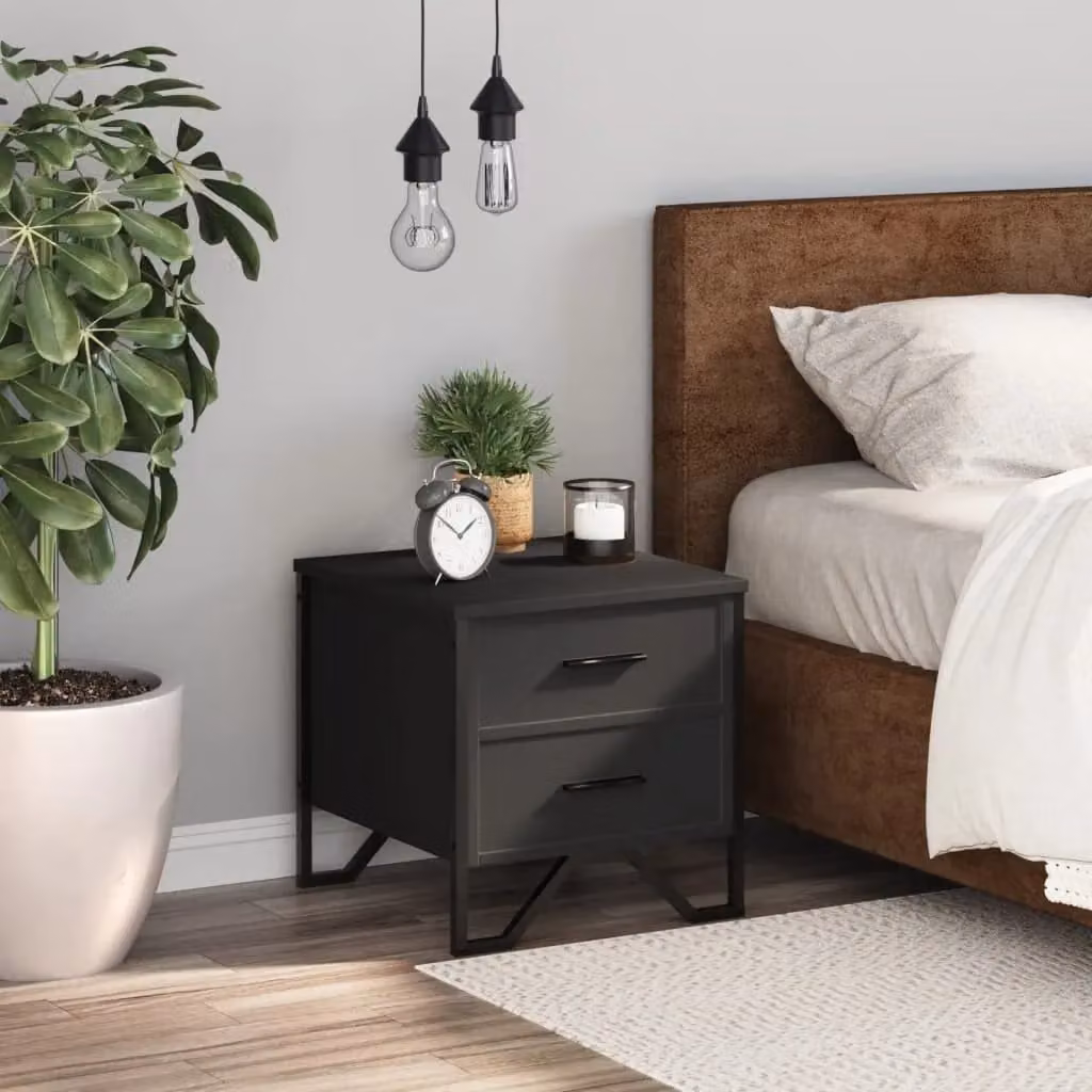 Berkfield Home Black Modern Bedside Cabinet W/D/H: 40 x 41 x 40 cm – 3