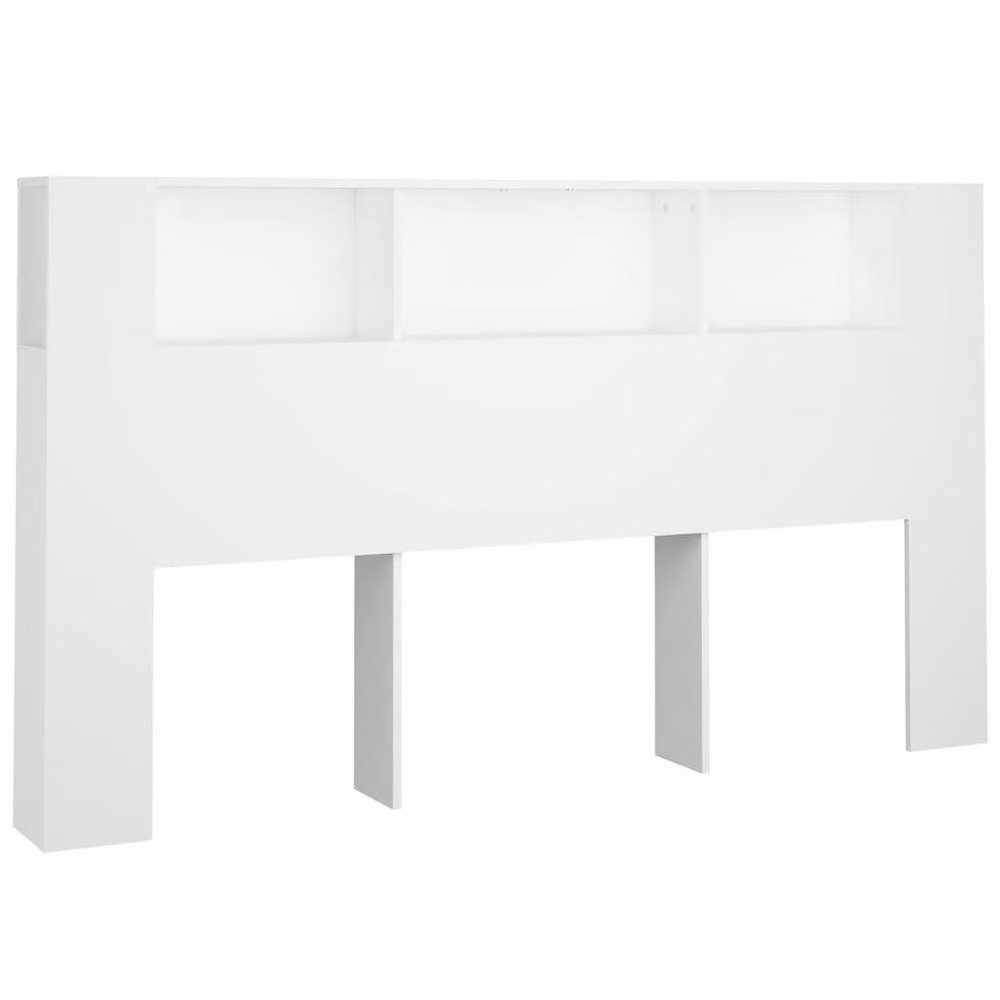 Berkfield Home Headboard Cabinet in White with Integrated Bedside Shelf, W/D/H: 180 x 18.5 x 104.5 cm – 2