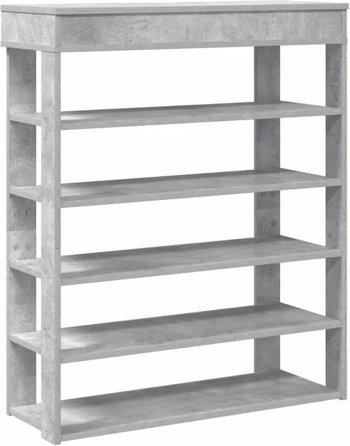 Berkfield Home Concrete Oak Shoe Rack in Grey, W/D/H: 80 x 30 x 98 cm – 1